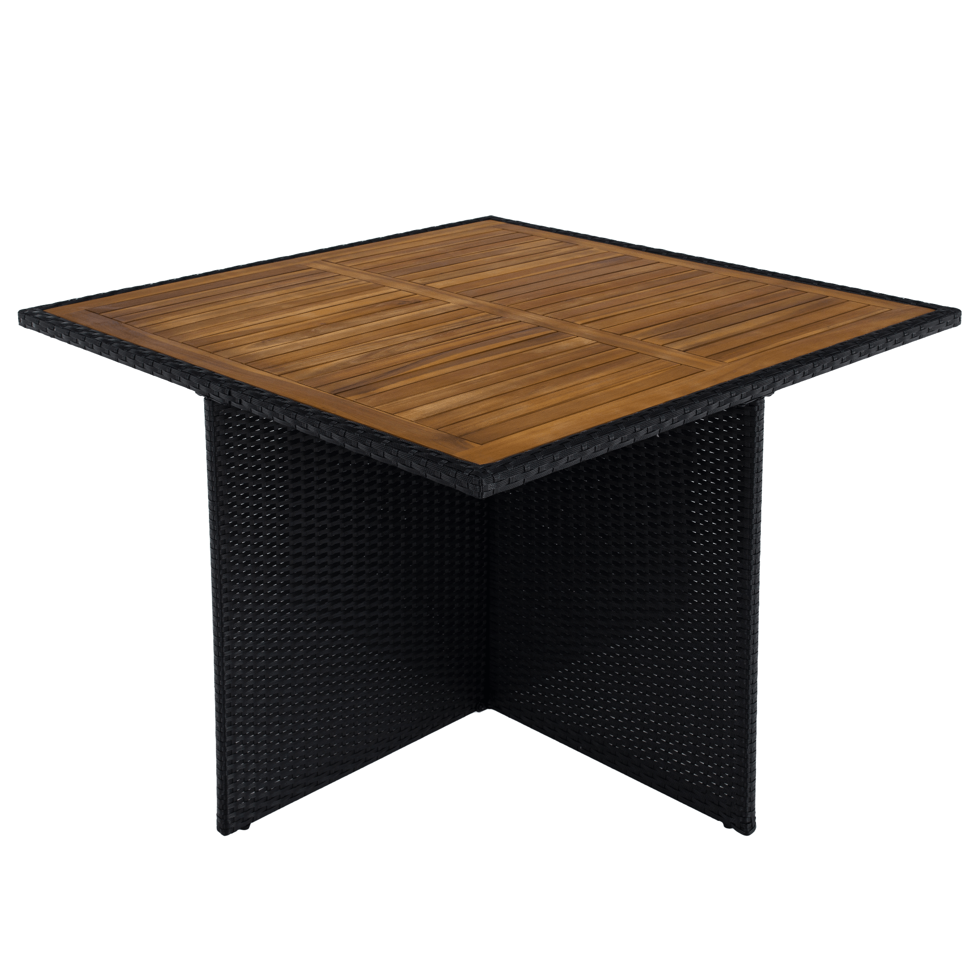 Set de gradina din ratan, lemn de salcam, negru/crem/natural, MELFORD — imaginea 15