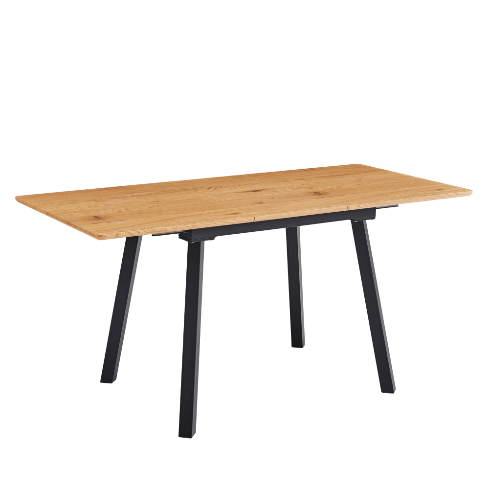 Masa de sufragerie extensibila, 120-160x80 cm, stejar/neagra, DIRAN — imaginea 2