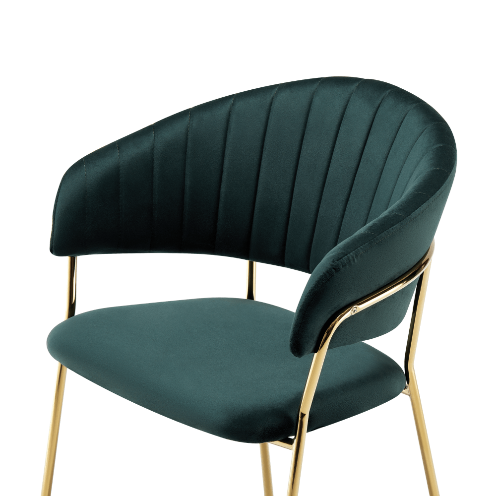 Fotoliu de sufragerie de design, verde inchis, Velvet/gold crom auriu, DASMIN TIP 1 — imaginea 3