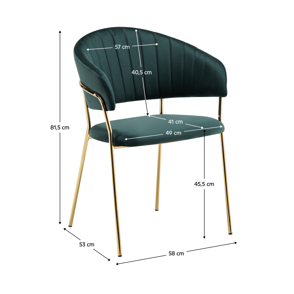 Fotoliu de sufragerie de design, verde inchis, Velvet/gold crom auriu, DASMIN TIP 1 — imaginea 5