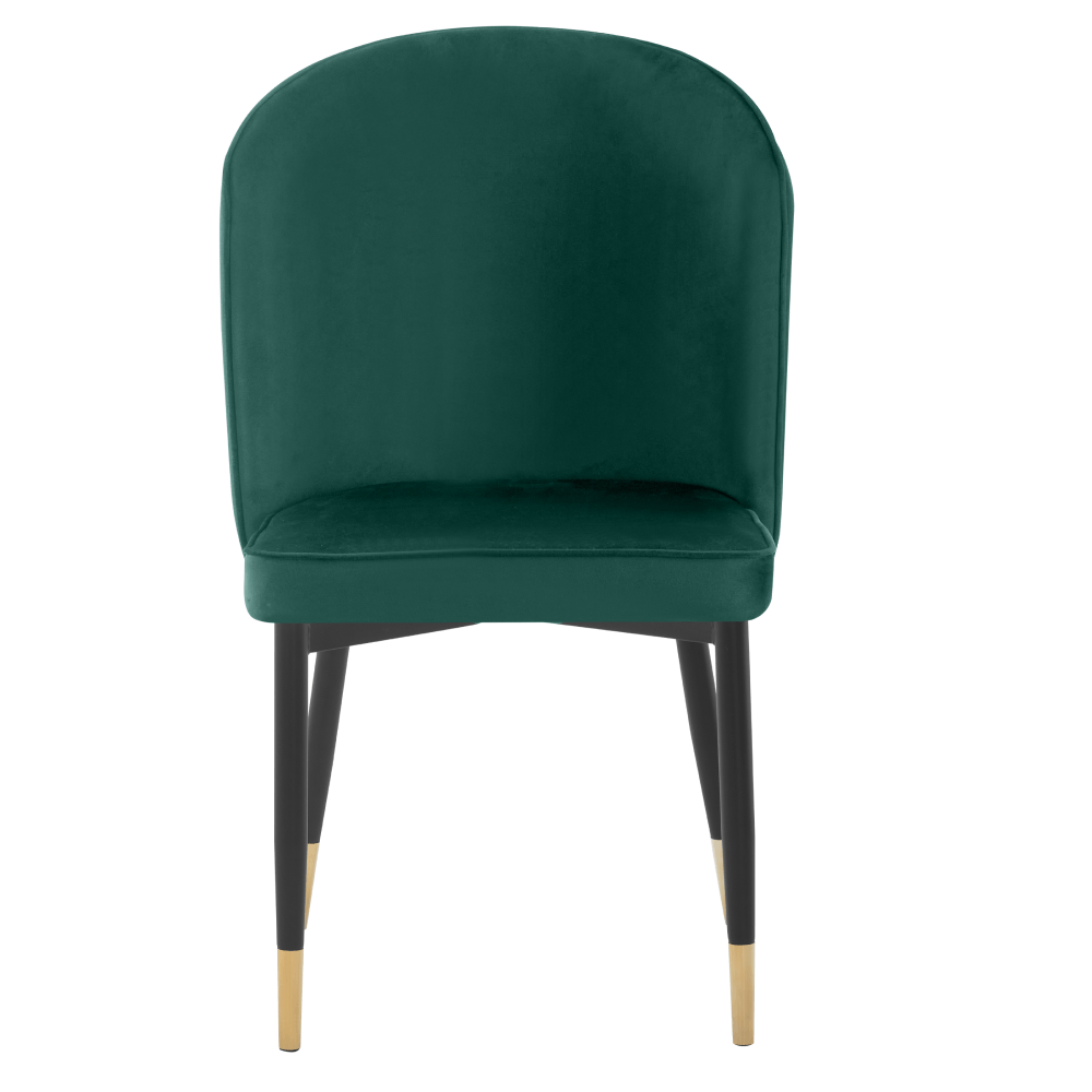 Scaun de sufragerie, tesatura Velvet verde/negru, UDAJA — imaginea 3