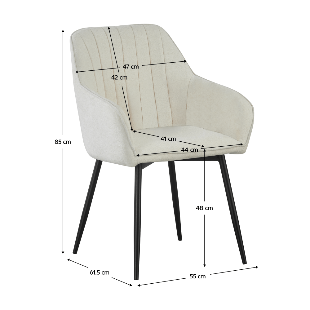Fotoliu de design, crem/negru, VAJRO — imaginea 2
