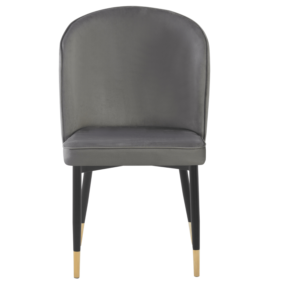Scaun de sufragerie, tesatura Velvet gri/negru, UDAJA — imaginea 3