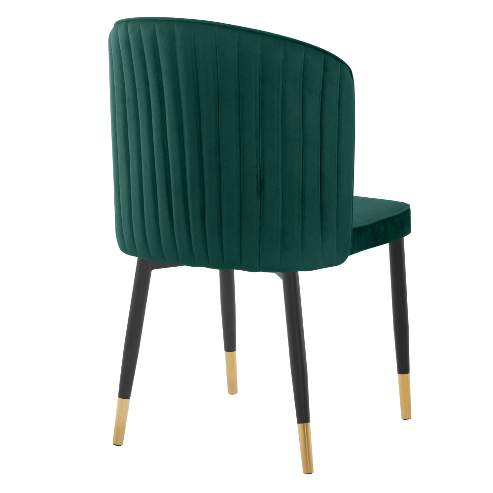 Scaun de sufragerie, tesatura Velvet verde/negru, UDAJA — imaginea 5