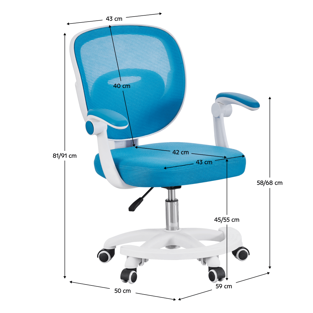 Scaun pivotant, albastru/alb, TRIXI TYP 2 — imaginea 2