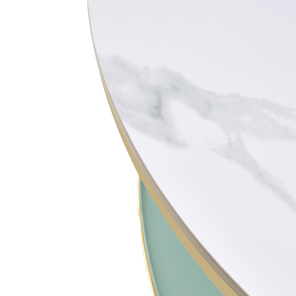Masa de cafea, marmura deschisa/lapte/gold crom-auriu, ENION 2 NEW — imaginea 3