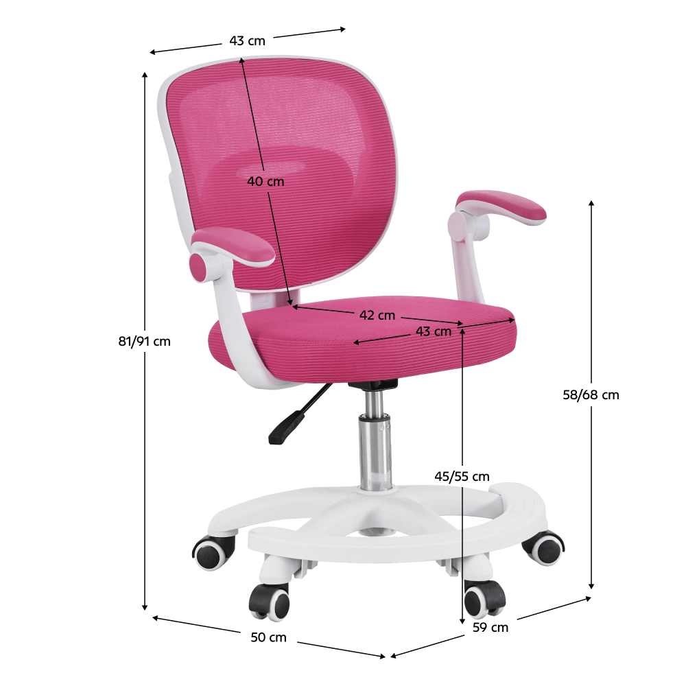 Scaun pivotant, zmeura/alb, TRIXI TYP 2 — imaginea 2