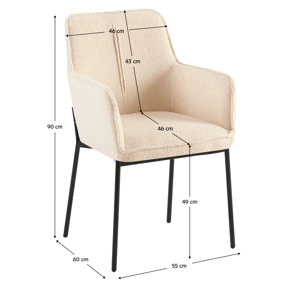 Scaunul de design, bej/negru, REMOND — imaginea 2