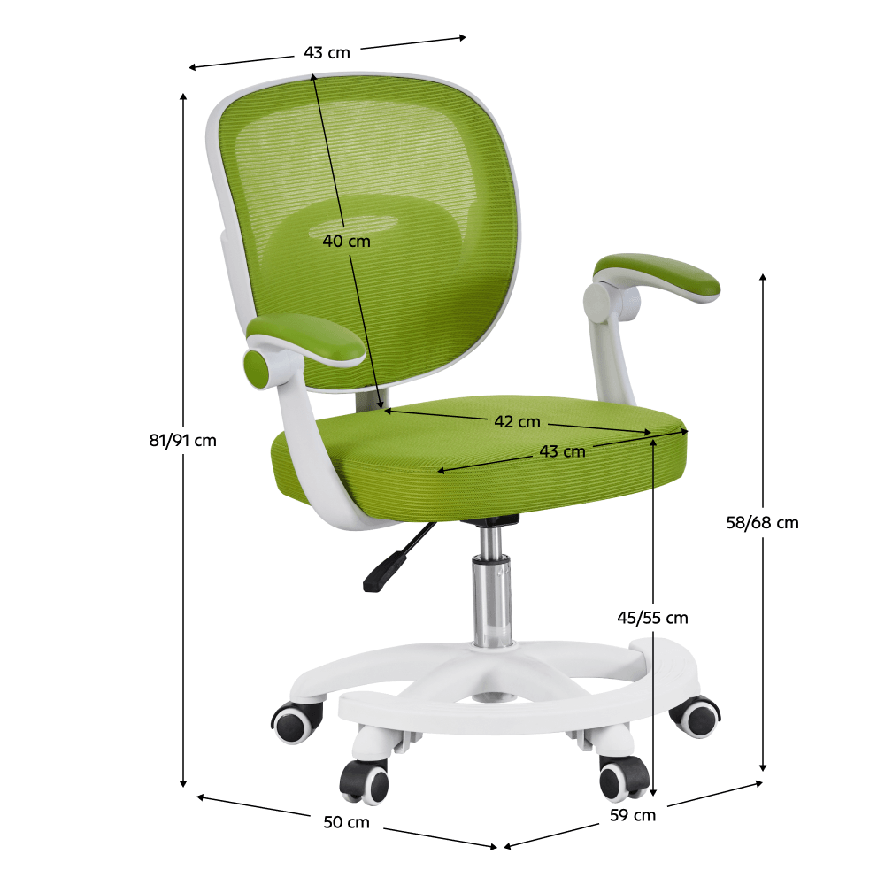 Scaun pivotant, verde/alb, TRIXI TYP 2 — imaginea 2