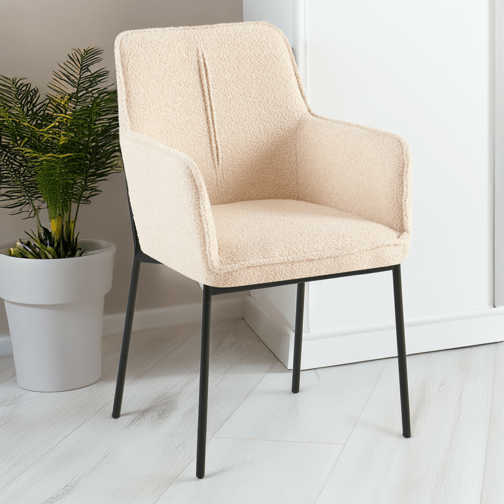 Scaunul de design, bej/negru, REMOND — imaginea 3
