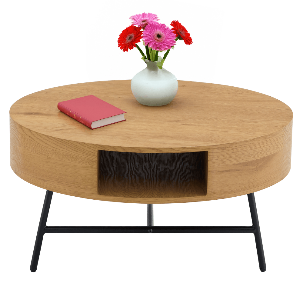 Masuta de cafea, stejar/negru, TARMON — imaginea 2
