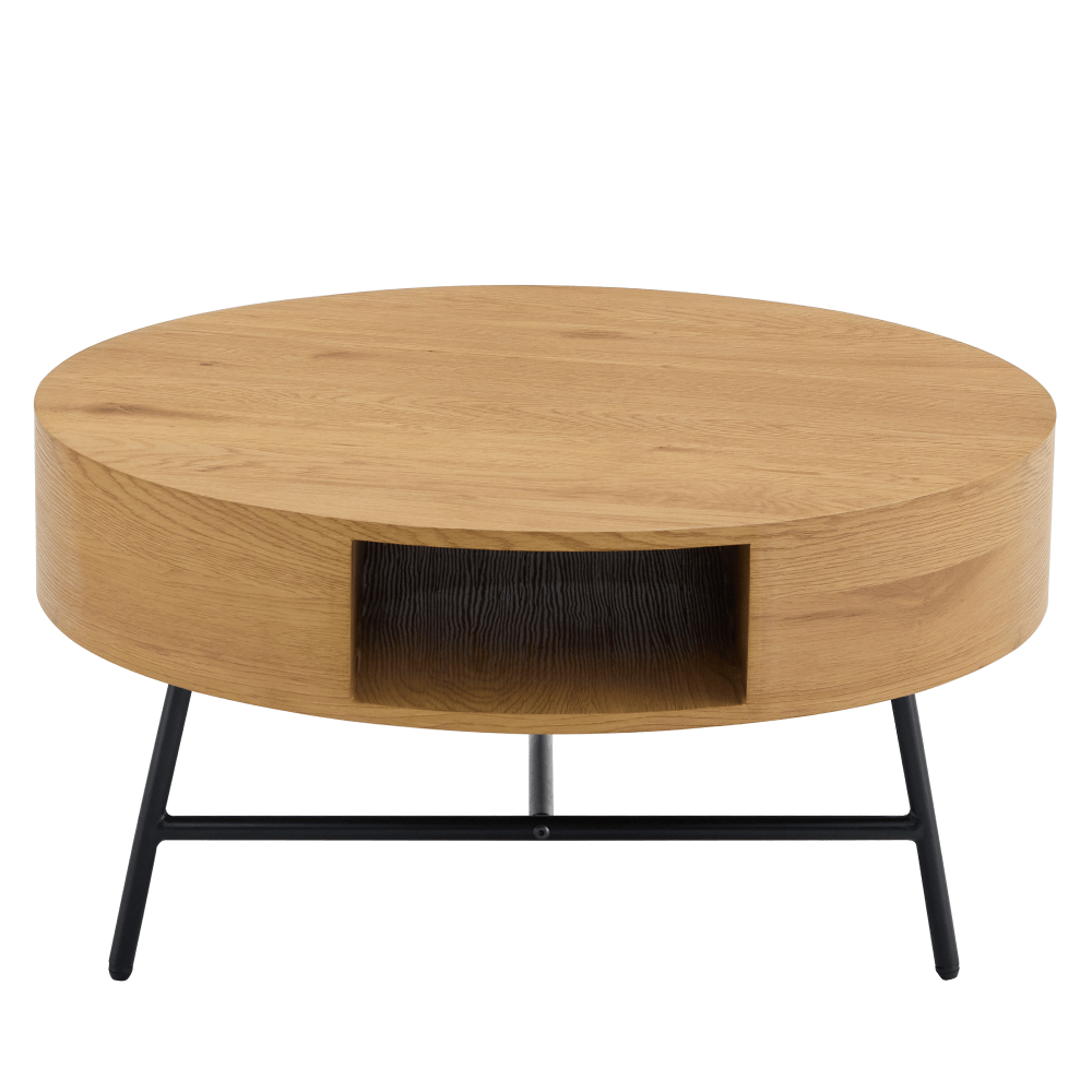 Masuta de cafea, stejar/negru, TARMON — imaginea 3