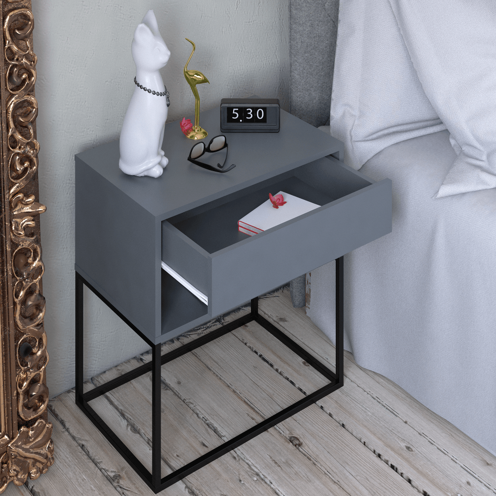 Noptiera/masuta ajutatoare, grafit/negru, ARTI TYP 2 — imaginea 5