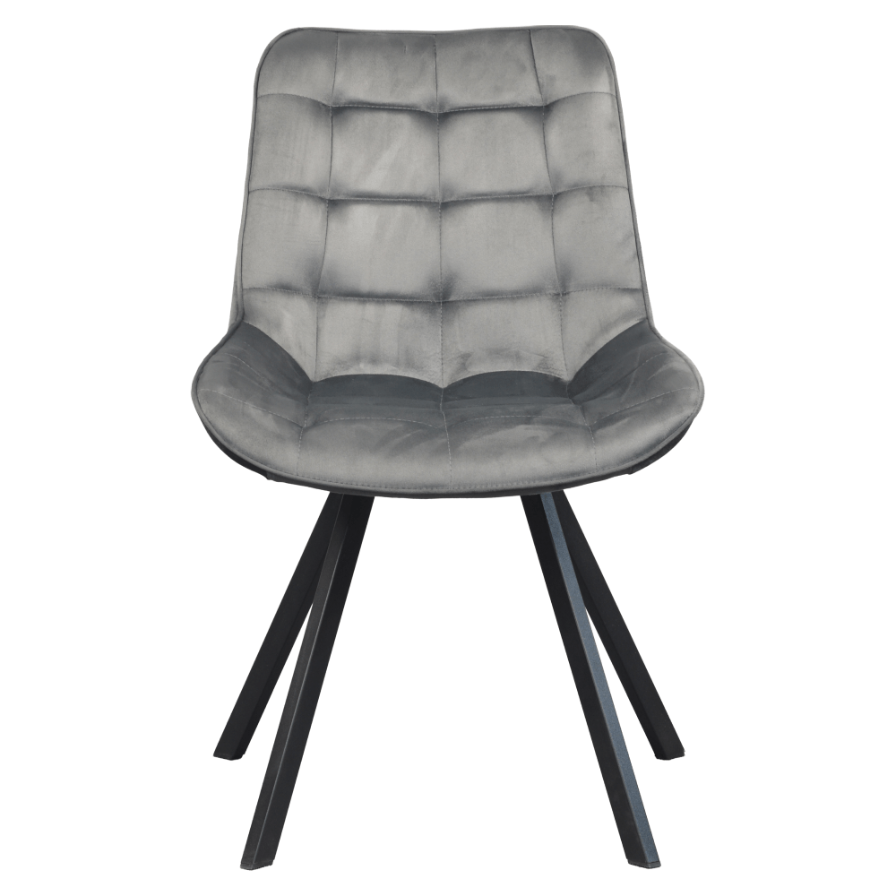 Scaun de sufragerie, tesatura Velvet gri inchis/negru, SAMIRA — imaginea 3