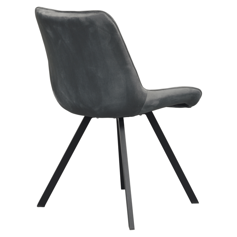Scaun de sufragerie, tesatura Velvet gri inchis/negru, SAMIRA — imaginea 5
