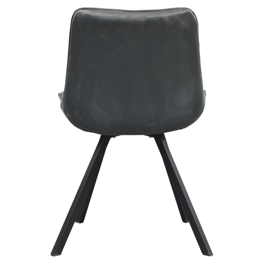 Scaun de sufragerie, tesatura Velvet gri inchis/negru, SAMIRA — imaginea 6