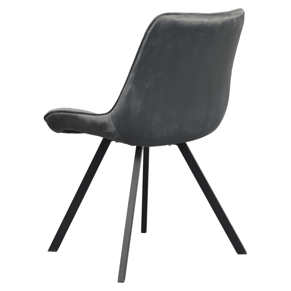 Scaun de sufragerie, tesatura Velvet gri inchis/negru, SAMIRA — imaginea 7