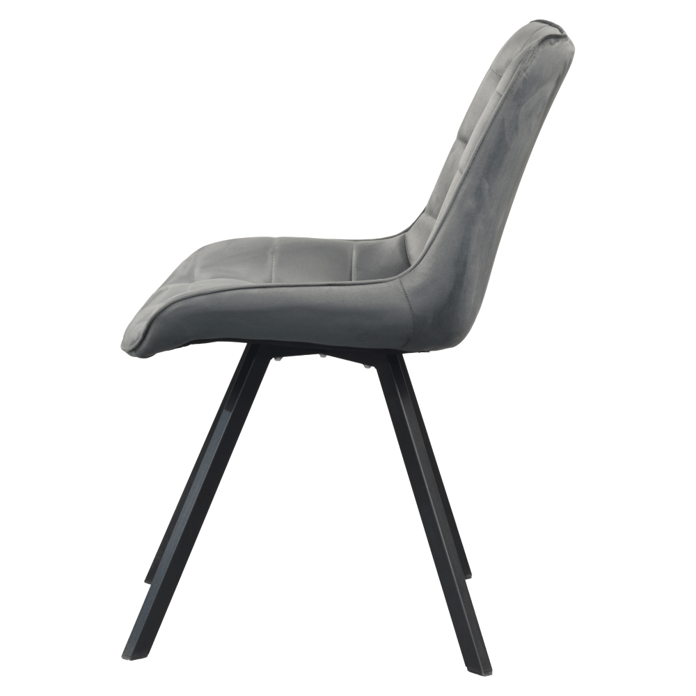 Scaun de sufragerie, tesatura Velvet gri inchis/negru, SAMIRA — imaginea 8