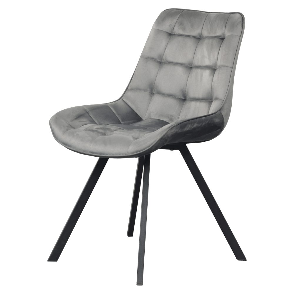 Scaun de sufragerie, tesatura Velvet gri inchis/negru, SAMIRA — imaginea 9