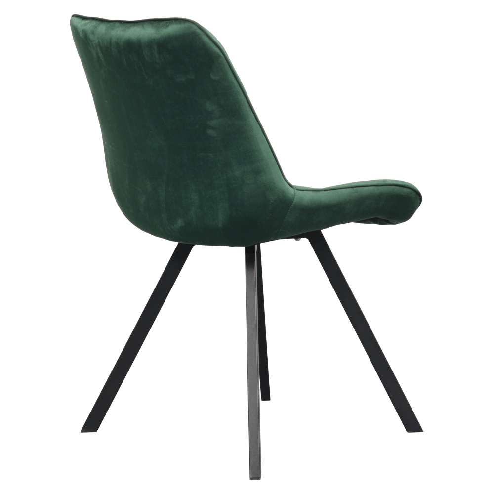 Scaun de luat masa, tesatura Velvet verde inchis/negru, SAMIRA — imaginea 5