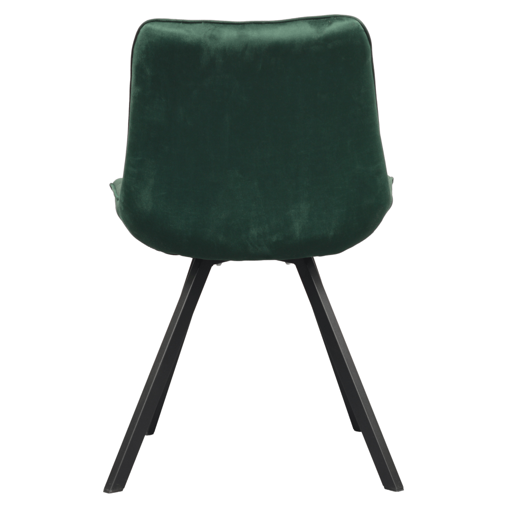 Scaun de luat masa, tesatura Velvet verde inchis/negru, SAMIRA — imaginea 6