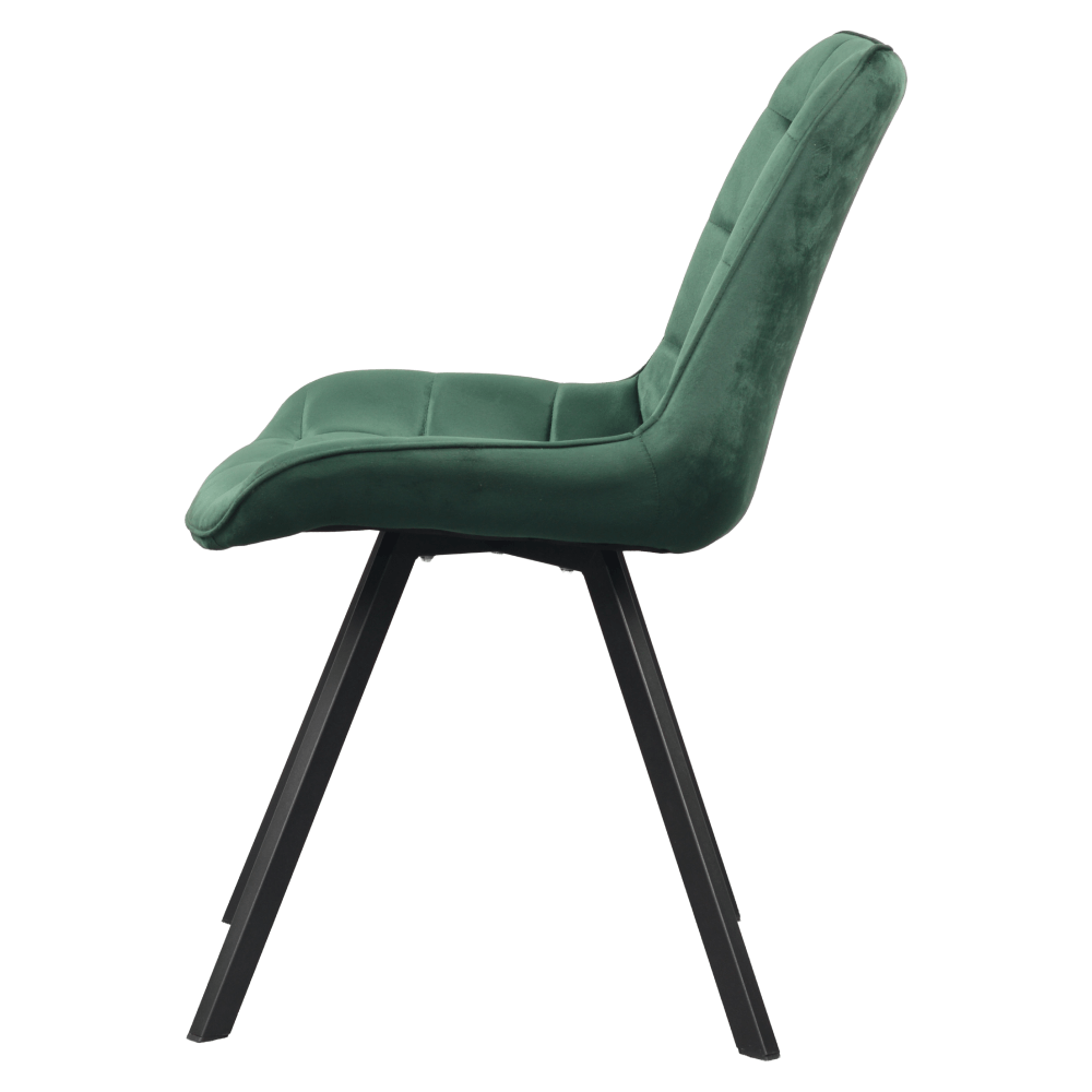 Scaun de luat masa, tesatura Velvet verde inchis/negru, SAMIRA — imaginea 8