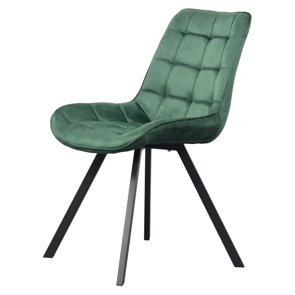 Scaun de luat masa, tesatura Velvet verde inchis/negru, SAMIRA — imaginea 9