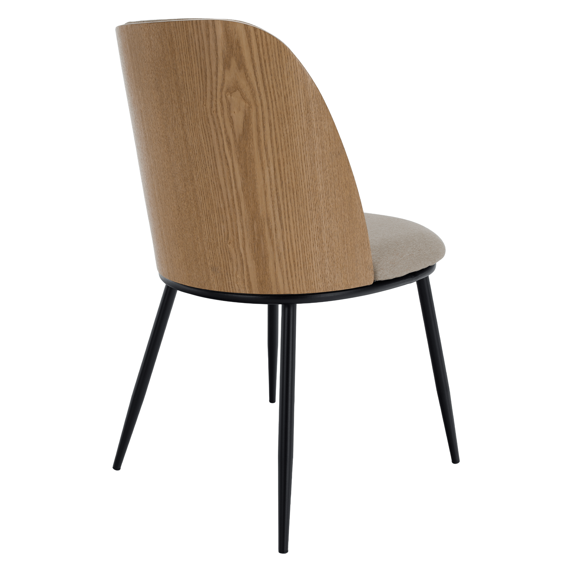 Scaun de sufragerie, bej-maroniu/lemn natural/negru, VUDIA — imaginea 17