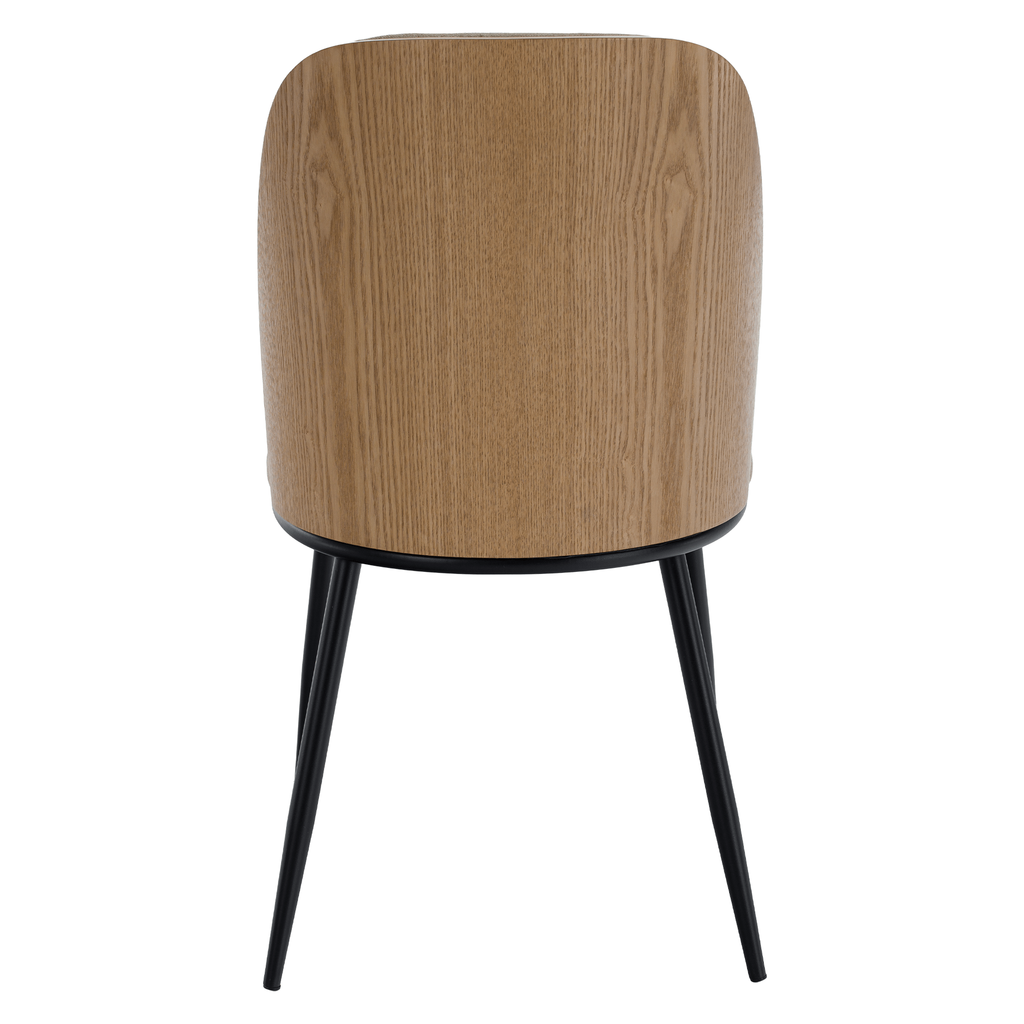 Scaun de sufragerie, bej-maroniu/lemn natural/negru, VUDIA — imaginea 18