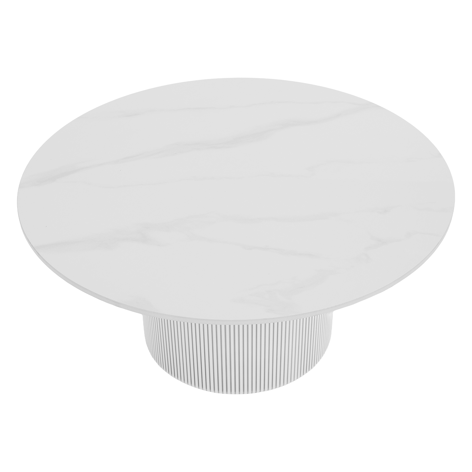 Masuta de cafea, marmura alba/MDF, diametru 80 cm, MAHIR TYP 1 — imaginea 2