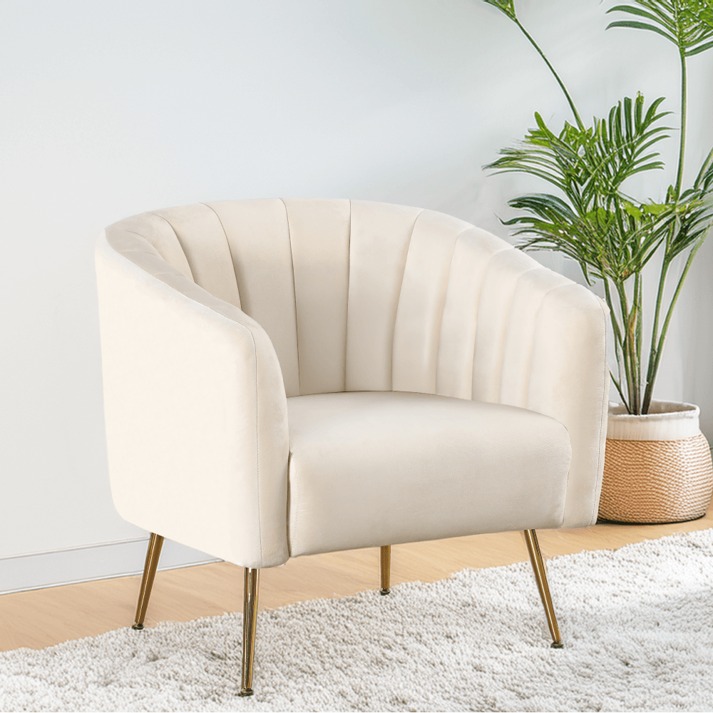 Fotoliu de design, tesatura Velvet bej/gold crom-auriu, BAGY — imaginea 8