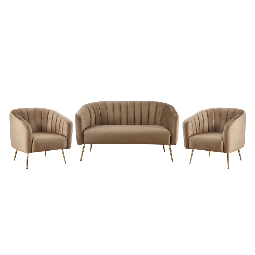 Fotoliu de design, tesatura Velvet maro/gold crom-auriu, BAGY — imaginea 5