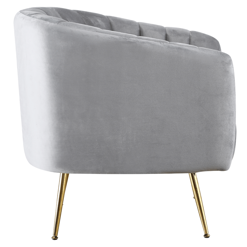 Fotoliu de design, tesatura Velvet gri/gold crom-auriu, BAGY — imaginea 7