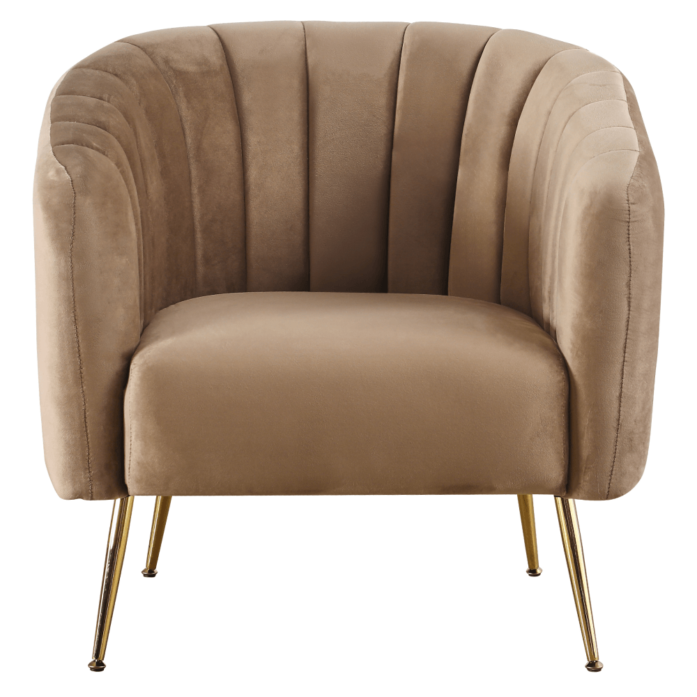 Fotoliu de design, tesatura Velvet maro/gold crom-auriu, BAGY — imaginea 6