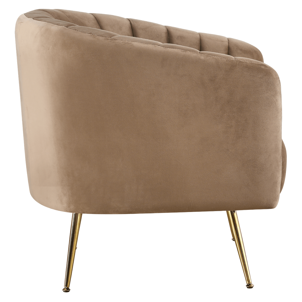 Fotoliu de design, tesatura Velvet maro/gold crom-auriu, BAGY — imaginea 7
