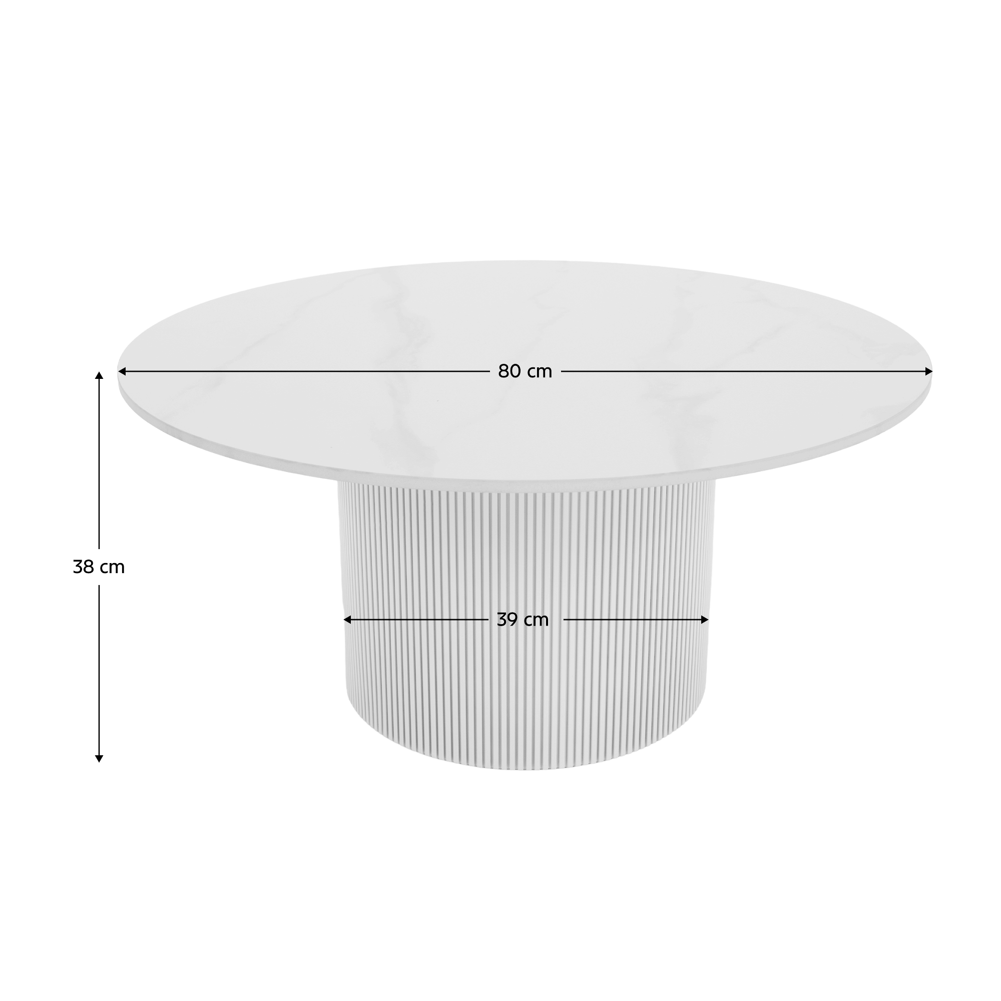 Masuta de cafea, marmura alba/MDF, diametru 80 cm, MAHIR TYP 1 — imaginea 11