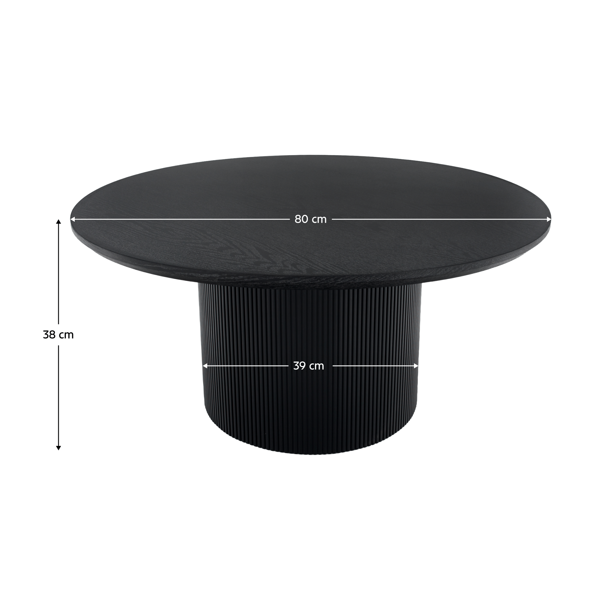 Masuta de cafea, negru, diametru 80 cm, MAHIR TYP 2 — imaginea 9