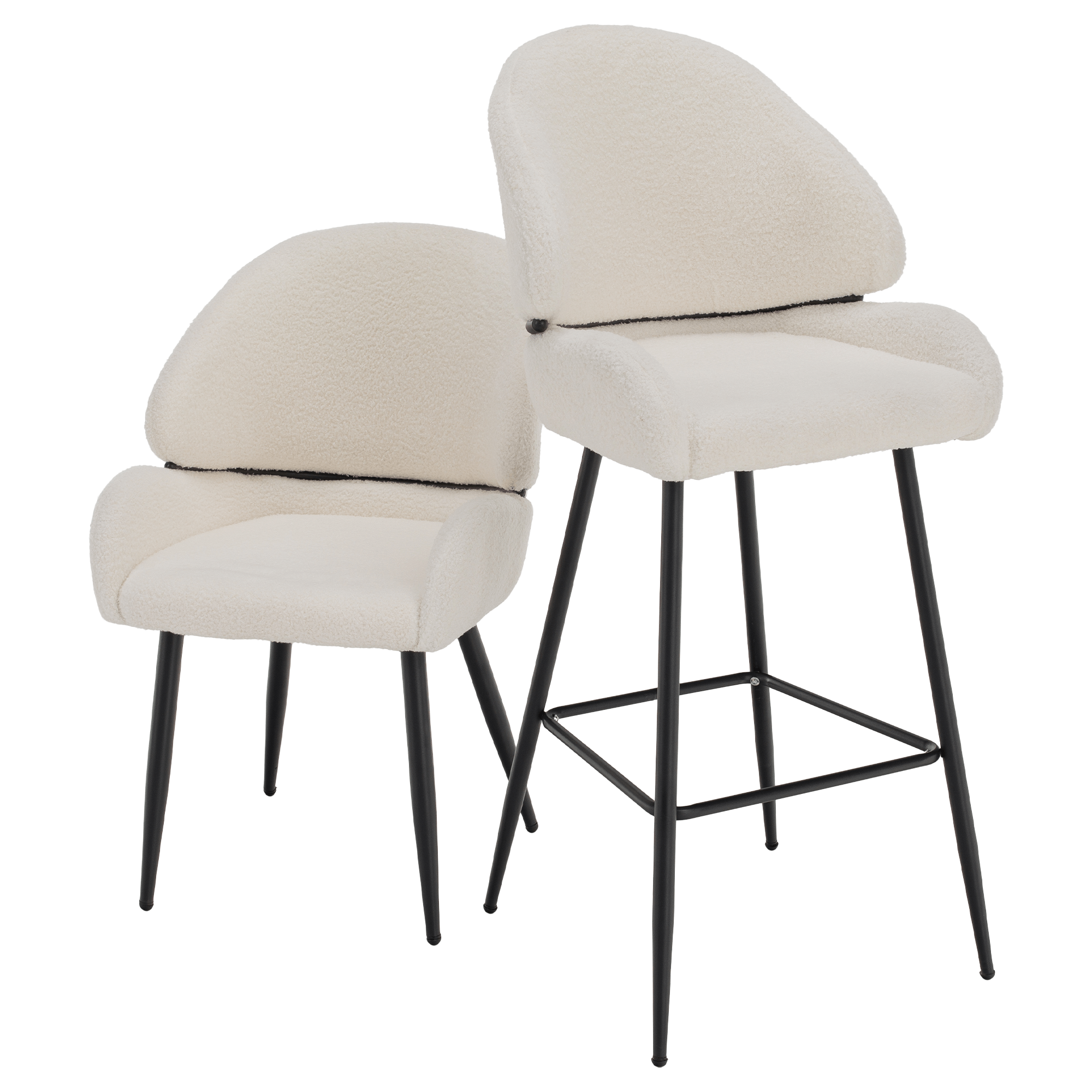 Scaun de bar, alb/negru, SANAKO TYP 2 — imaginea 19
