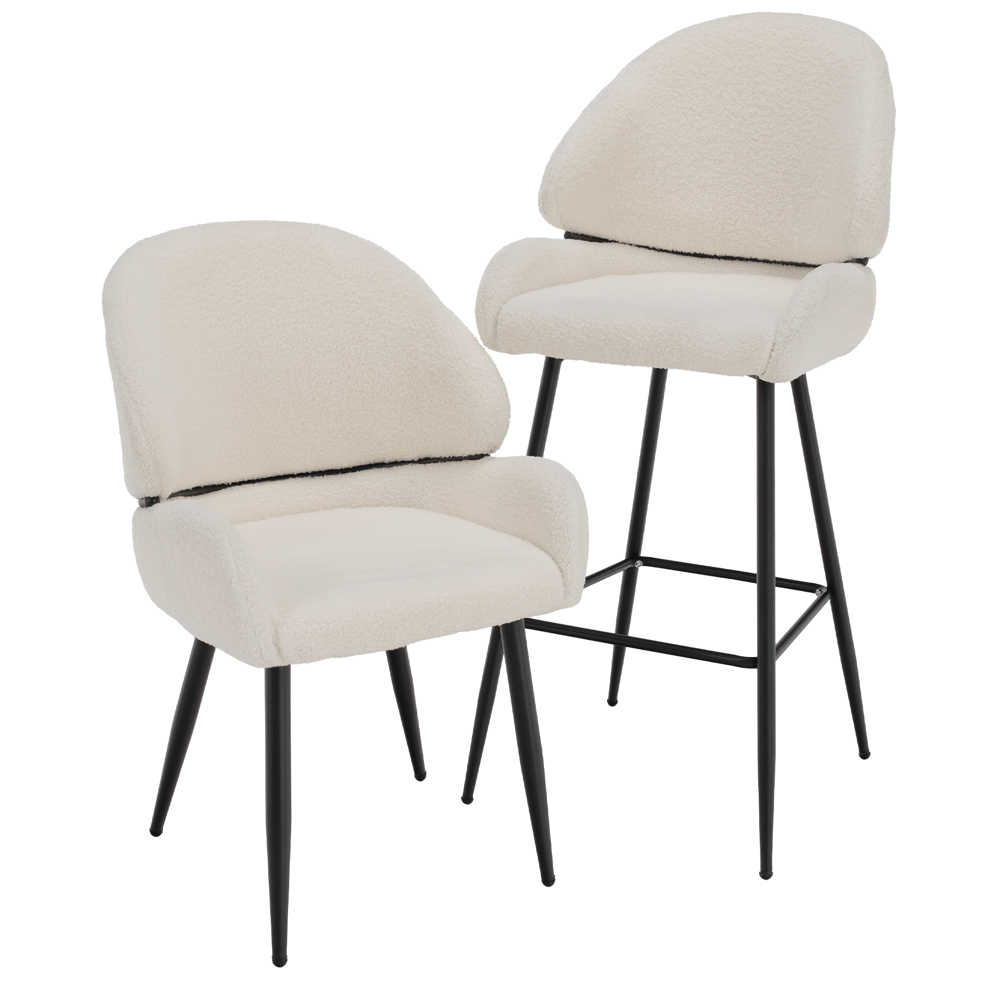 Scaun de bar, alb/negru, SANAKO TYP 2 — imaginea 20