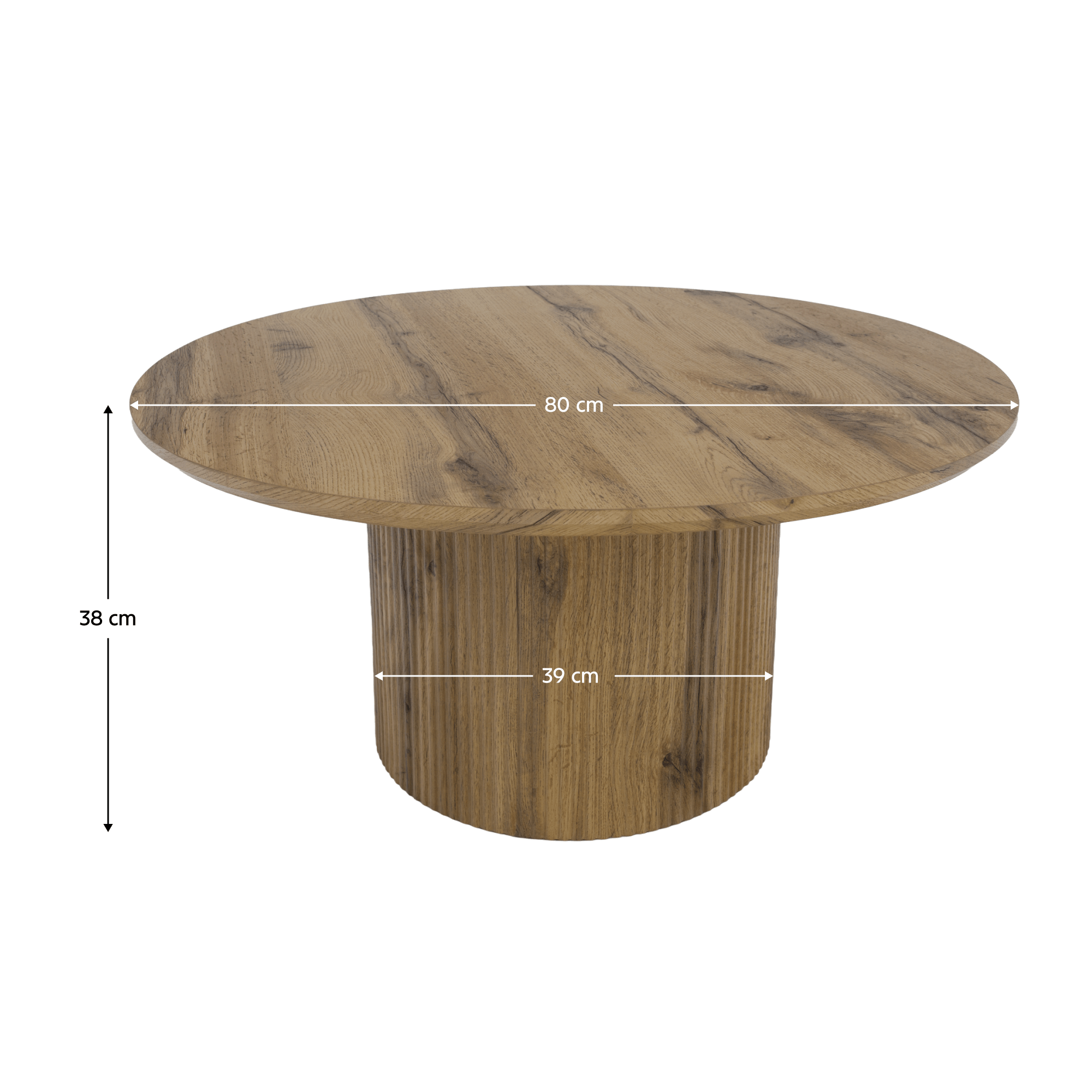 Masuta de cafea, stejar, diametru 80 cm, MAHIR TYP 2 — imaginea 9
