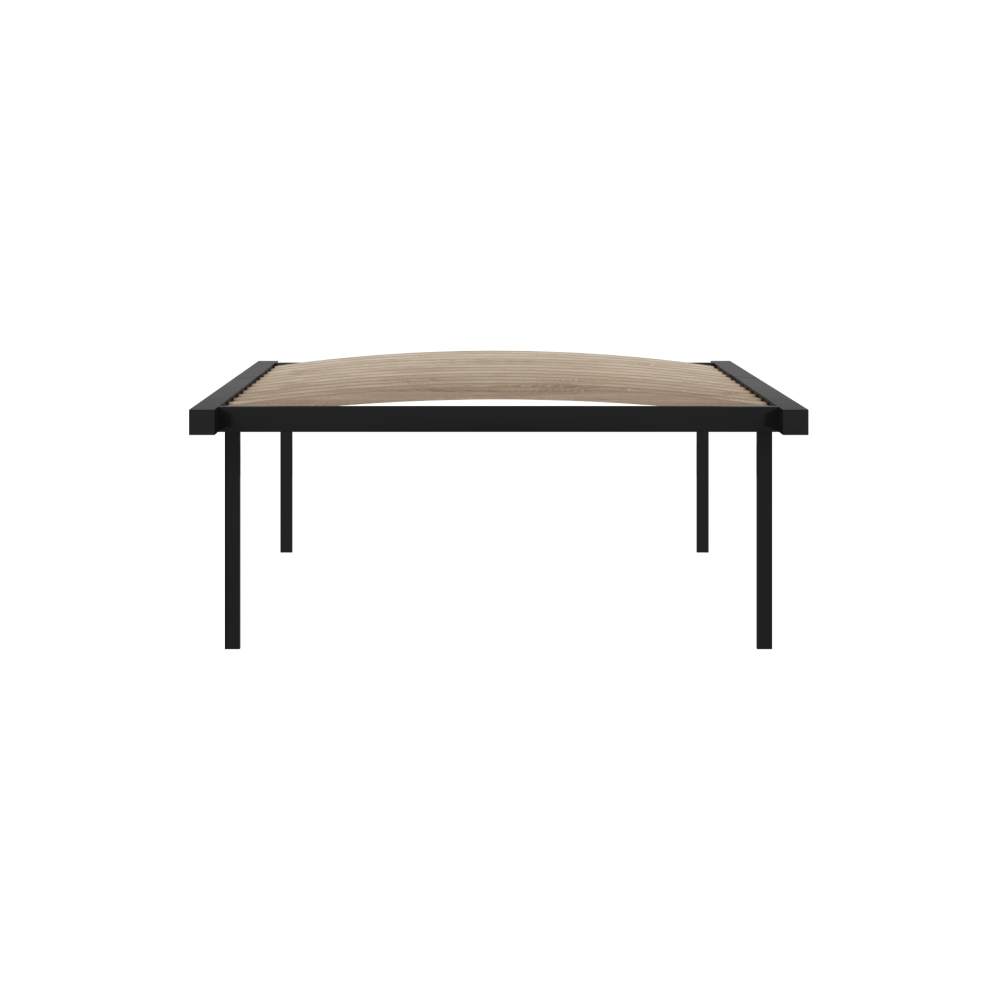 Somiera autoportant, 90x200, negru, metal/mesteacan, KENTAK — imaginea 2