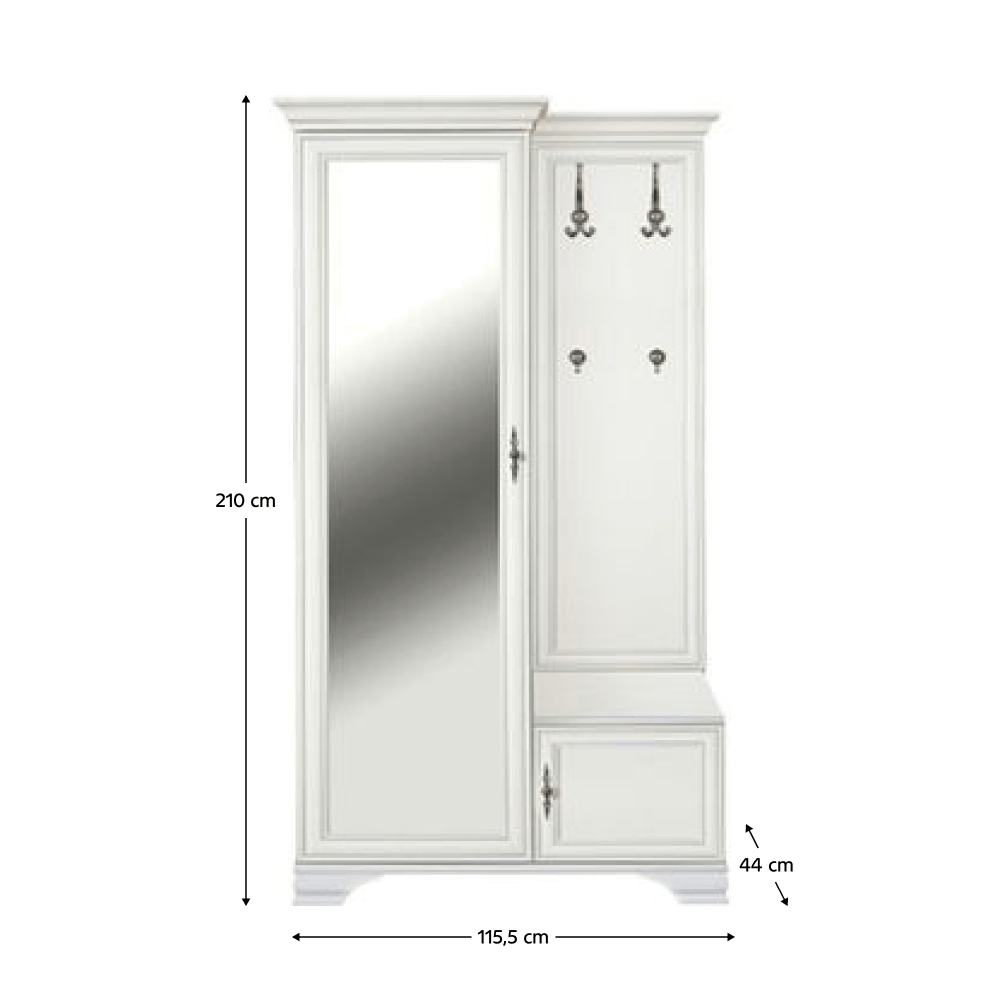 Setul de hol, alb alpin, pe stanga, KENTAK PPK110L — imaginea 3