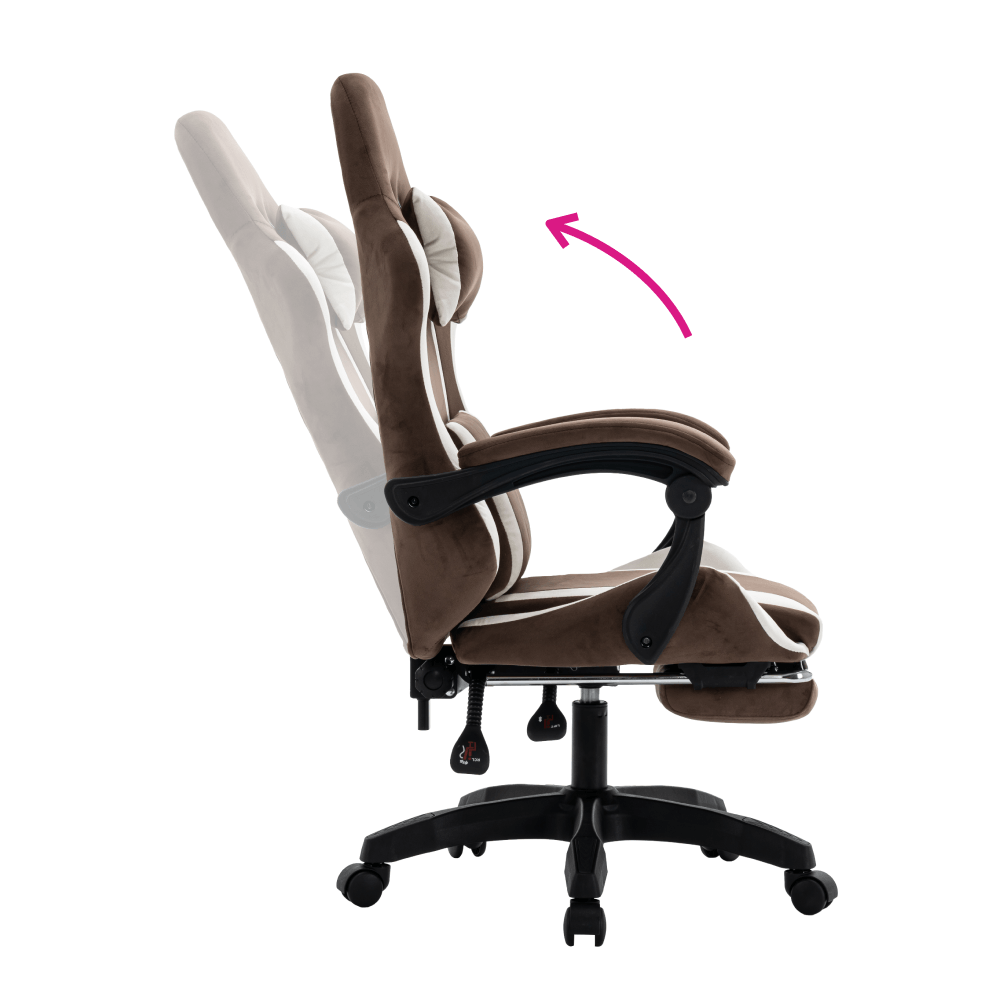 Scaun de birou/gaming, maro/alb, HOSPO — imaginea 2