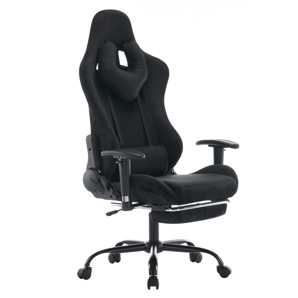 Scaun de birou/gaming, negru, tesatura Velvet, portanta 150 kg, SALOP — imaginea 2