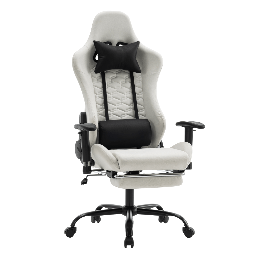 Scaun de birou/gaming, alb/negru, portanta 150 kg, PAPIBAS — imaginea 4