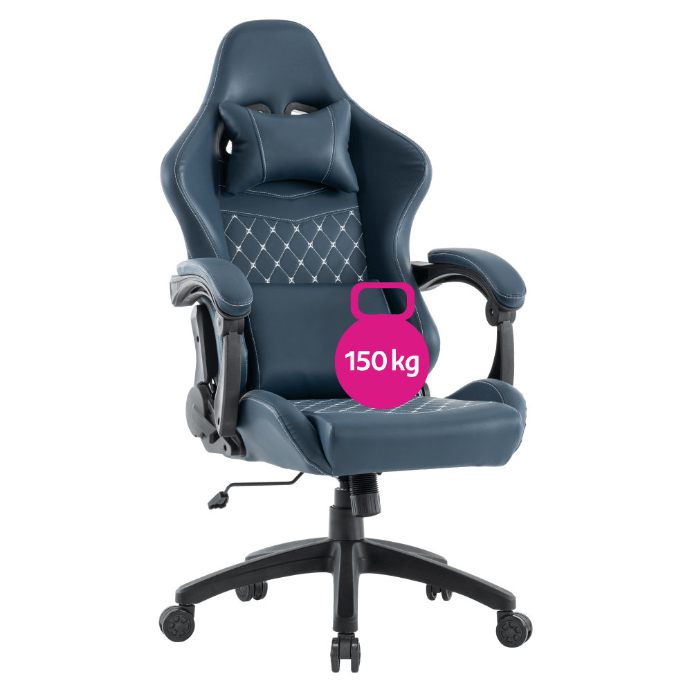 Scaun de birou/gaming, albastru, portanta 150 kg, SAMIE — imaginea 3