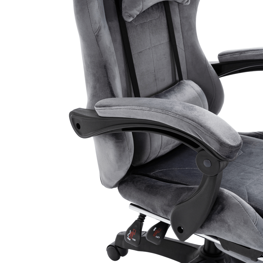 Scaun de birou/gaming, gri, LOPES — imaginea 11