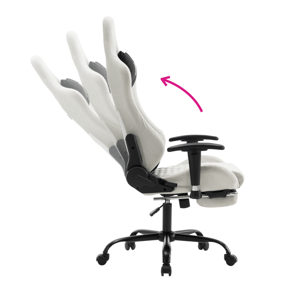Scaun de birou/gaming, alb/negru, portanta 150 kg, PAPIBAS — imaginea 20