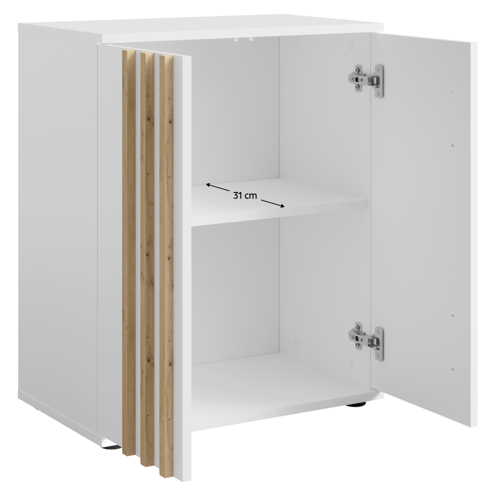 Comoda, 2D, alb/stejar artisan, TOLIS TYP 1 — imaginea 3