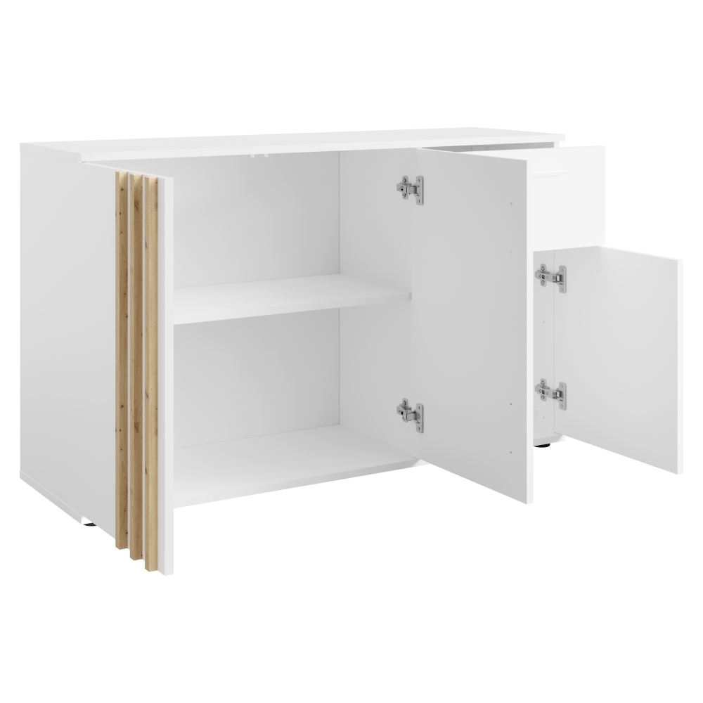 Comoda, 3D1S, alba/stejar artisan, TOLIS TYP 2 — imaginea 2